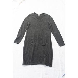 J. Jill Silk Blend Sweater Dress Gray Size Medium Fall Lagenlook Preppy So Soft